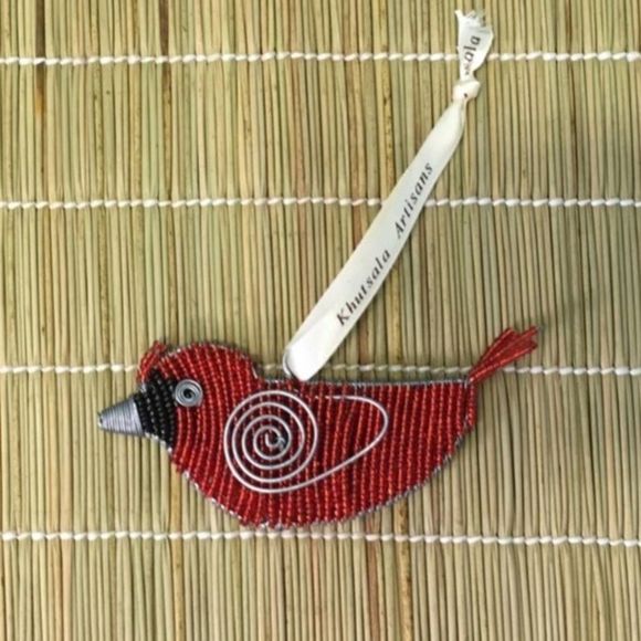 Beaded Cardinal Ornament - Picture 1 of 1
